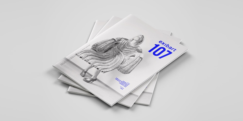 Cover del magazine di arte contemporanea exibart, progetto grafico di Fabio Bevilacqua