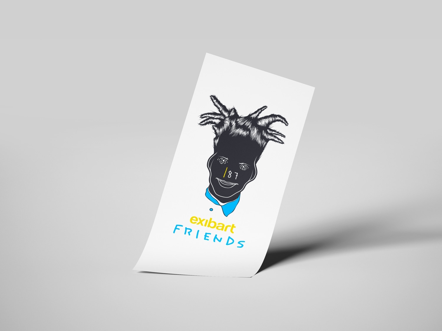 Illustrazione vettoriale del volto di Jean Michel Basquiat realizzata per exibart da Fabio Bevilacqua