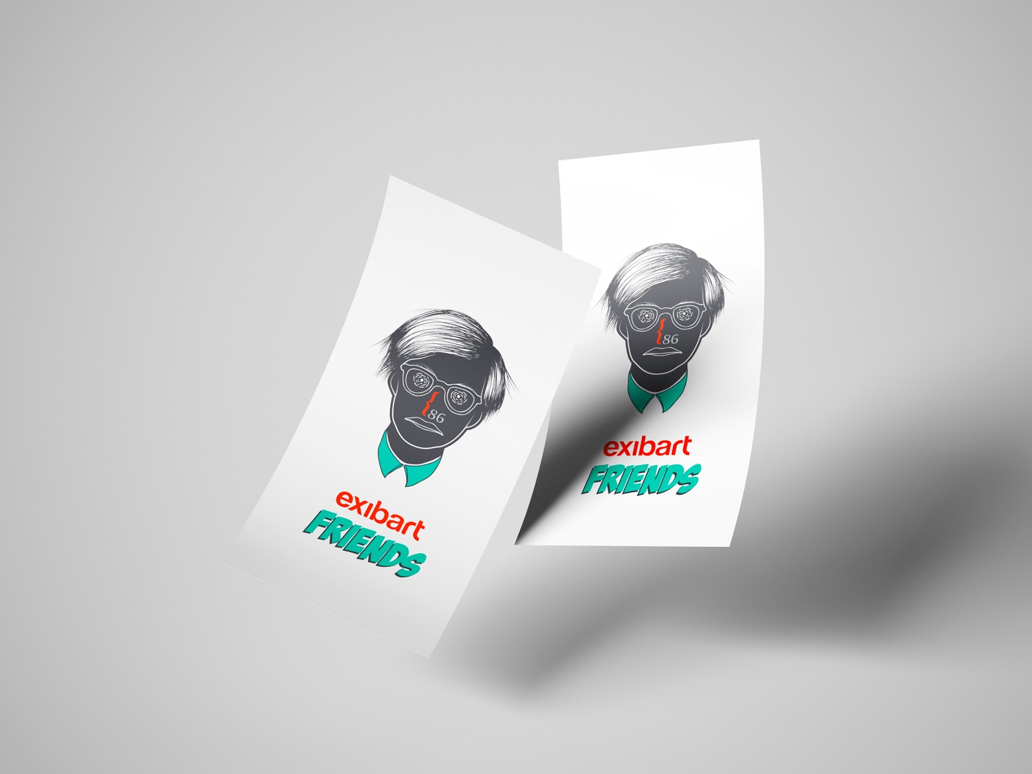 Illustrazione vettoriale del volto di Andy Warhol realizzata per exibart da Fabio Bevilacqua