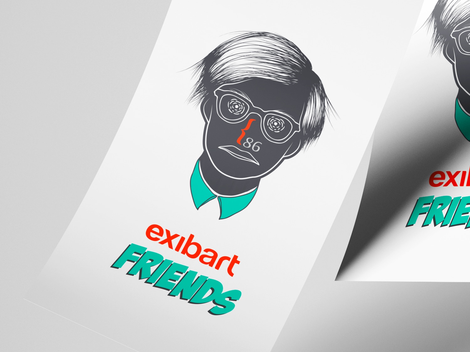 Illustrazione vettoriale del volto di Andy Warhol realizzata per exibart da Fabio Bevilacqua