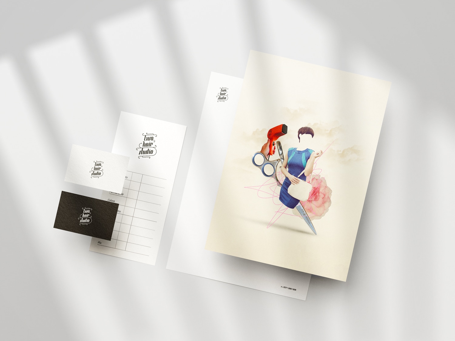 Design dell'immagine coordinata per Two Hair Studio