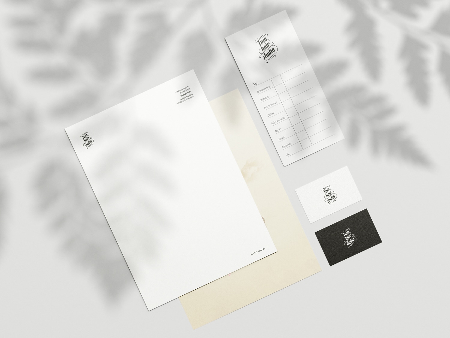 Design dell'immagine coordinata per Two Hair Studio